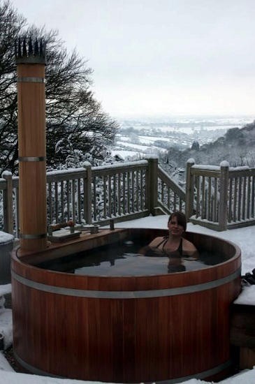 Wood-fired hot tub with a view, Forest of Dean, Dec/Jan 2013